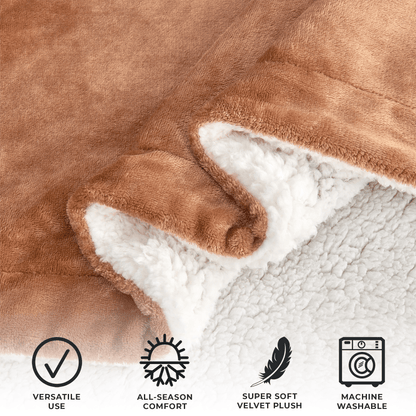 Velvet Plush Sherpa Luxury Bed Blanket - Kinsley Collection